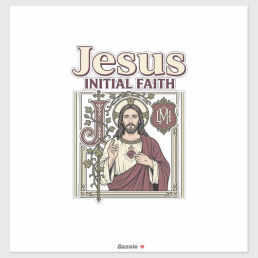 Jesus-Monogramm Anfangsbuchstabe Glaube Jesus-Mono Aufkleber (Blatt)