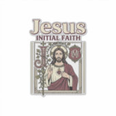 Jesus-Monogramm Anfangsbuchstabe Glaube Jesus-Mono Aufkleber (Vorderseite)