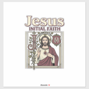 Jesus-Monogramm Anfangsbuchstabe Glaube Jesus-Mono Aufkleber