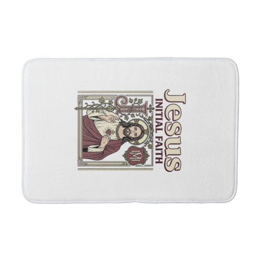Jesus-Monogramm Anfangsbuchstabe Glaube Jesus-Mono Badematte (Vorderseite)