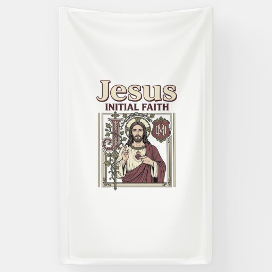 Jesus-Monogramm Anfangsbuchstabe Glaube Jesus-Mono Banner (Vertikal)