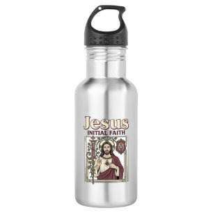 Jesus-Monogramm Anfangsbuchstabe Glaube Jesus-Mono Edelstahlflasche