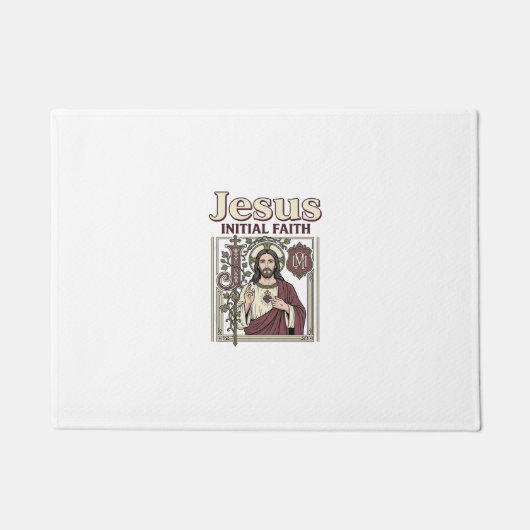 Jesus-Monogramm Anfangsbuchstabe Glaube Jesus-Mono Fußmatte (Vorderseite)
