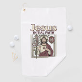 Jesus-Monogramm Anfangsbuchstabe Glaube Jesus-Mono Golfhandtuch (Insitu)