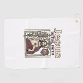 Jesus-Monogramm Anfangsbuchstabe Glaube Jesus-Mono Golfhandtuch (Horizontal)