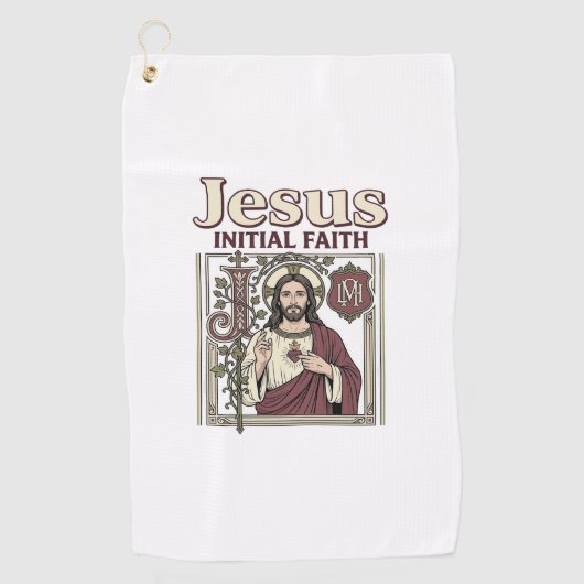 Jesus-Monogramm Anfangsbuchstabe Glaube Jesus-Mono Golfhandtuch (Vorderseite)