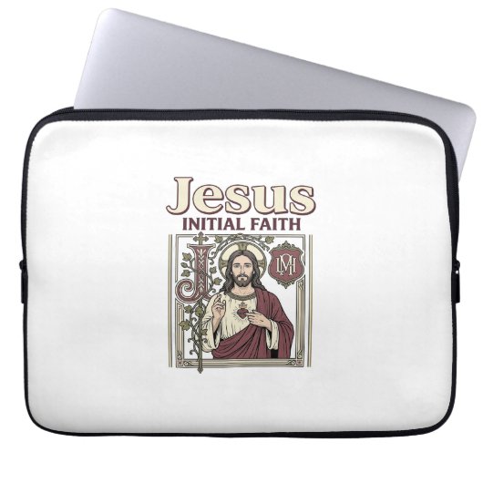 Jesus-Monogramm Anfangsbuchstabe Glaube Jesus-Mono Laptopschutzhülle (Vorderseite)