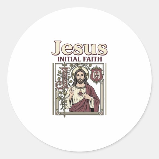 Jesus-Monogramm Anfangsbuchstabe Glaube Jesus-Mono Runder Aufkleber (Vorderseite)