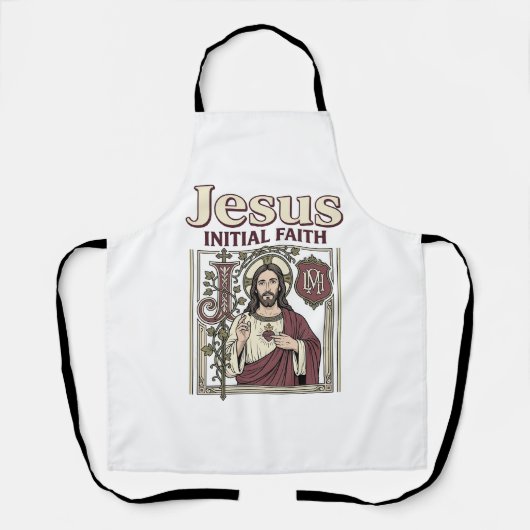 Jesus-Monogramm Anfangsbuchstabe Glaube Jesus-Mono Schürze (Vorderseite)