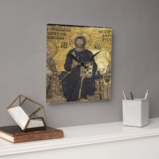 Jesus Mosaik in Hagia sophiaWall Uhr (Büro)