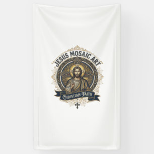 Jesus-Mosaik-Kunst Jesus-Mosaik-Kunst Christlicher Banner