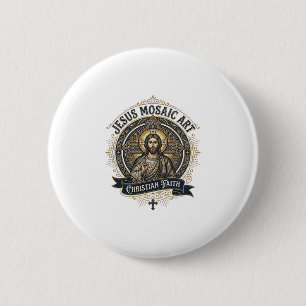 Jesus-Mosaik-Kunst Jesus-Mosaik-Kunst Christlicher Button