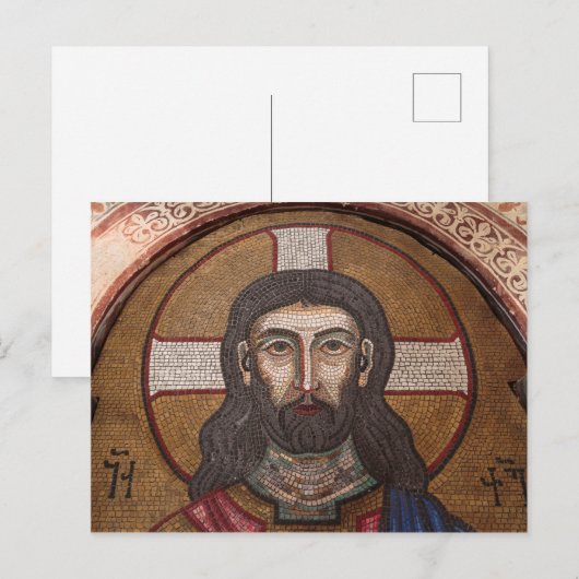 Jesus-Mosaik Postkarte (Vorne/Hinten)