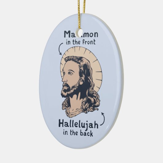 Jesus Mullet Keramik Ornament (Links)
