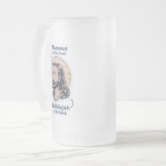 Jesus Mullet Mattglas Bierglas (Vorderseite Links)