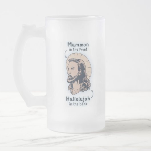 Jesus Mullet Mattglas Bierglas (Links)