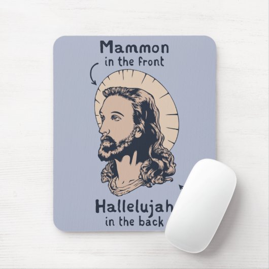 Jesus Mullet Mousepad (Mit Mouse)
