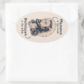 Jesus Mullet Ovaler Aufkleber (Tasche)