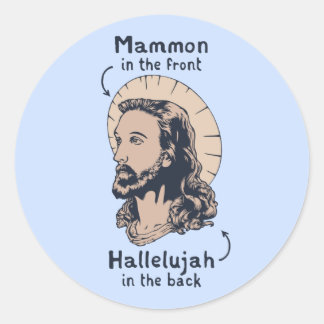 Jesus Mullet Runder Aufkleber