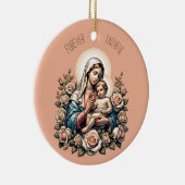 Jesus Mutter und Kind benutzerdefiniert Text relig Keramik Ornament (Rechts)