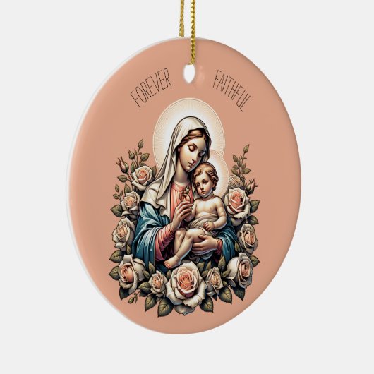 Jesus Mutter und Kind benutzerdefiniert Text relig Keramik Ornament (Rechts)