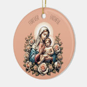 Jesus Mutter und Kind benutzerdefiniert Text relig Keramik Ornament (Links)