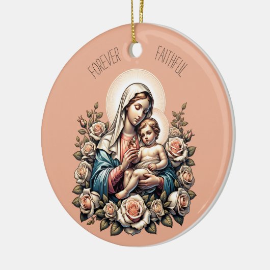 Jesus Mutter und Kind benutzerdefiniert Text relig Keramik Ornament (Links)