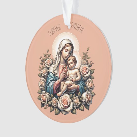 Jesus Mutter und Kind benutzerdefiniert Text relig Ornament (Vorderseite)