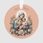 Jesus Mutter und Kind benutzerdefiniert Text relig Ornament (Vorderseite)