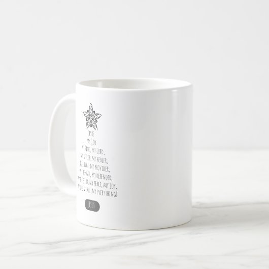 Jesus my Everything Christmas Tree Typografy Kaffeetasse (Vorderseite Links)