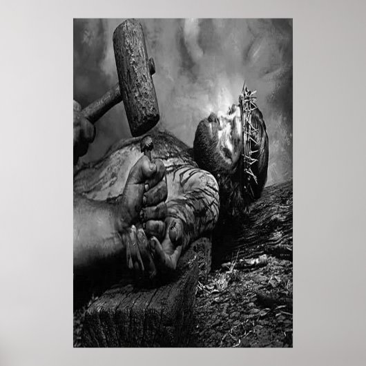Jesus nagelte auf das Kreuzplakat Poster (Vorne)
