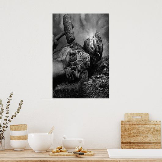 Jesus nagelte auf das Kreuzplakat Poster (Küche)