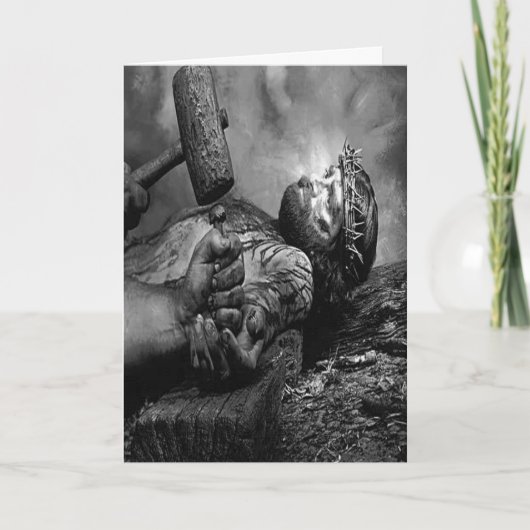 Jesus nagelte Grußkarte Karte (Vorderseite)