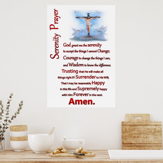 Jesus nagelte in einem Wald über das Gebete der St Poster (Küche)