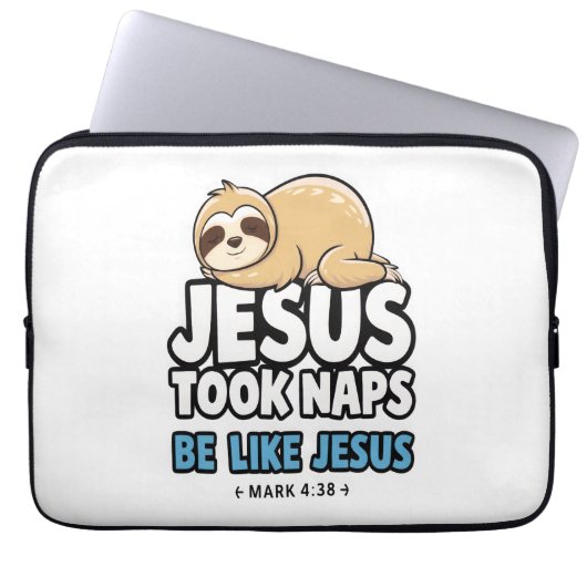 Jesus nahm Nickerchen, Funny Sloth Laptopschutzhülle (Vorderseite)
