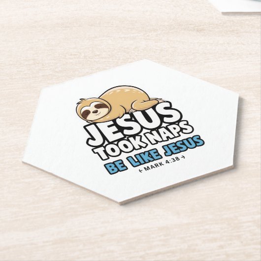 Jesus nahm Nickerchen, Funny Sloth Untersetzer (angewinkelt)