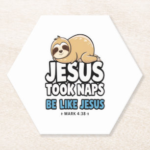 Jesus nahm Nickerchen, Funny Sloth Untersetzer