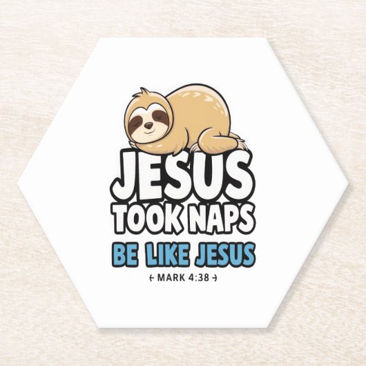 Jesus nahm Nickerchen, Funny Sloth Untersetzer (Vorderseite)