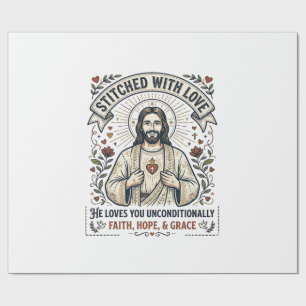 Jesus näht Quilt-Shirt Christliches Grafik_1 Geschenkpapier