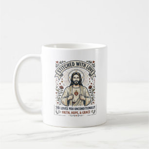 Jesus näht Quilt-Shirt Christliches Grafik_1 Kaffeetasse
