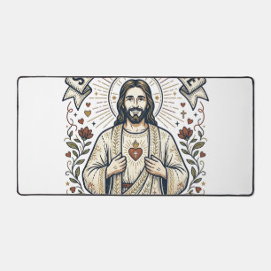 Jesus näht Quilt-Shirt Christliches Grafik_1 Schreibtischunterlage