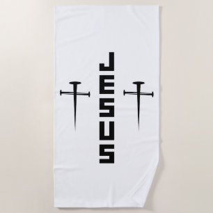 JESUS Nail Cross Christlicher Glaube für Gläubige Strandtuch