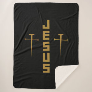 JESUS Nail Cross Christliches Vertrauen für Gläubi Sherpadecke