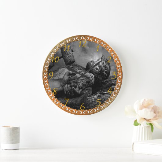 Jesus Nail Large Clock Große Wanduhr (Zuhause)