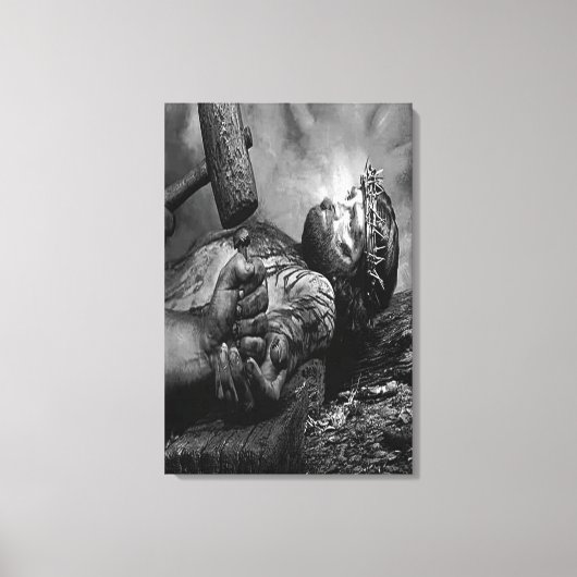 Jesus Nail Wrapped Canvas Leinwanddruck (Vorderseite)