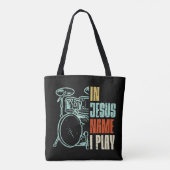 Jesus Name I Play Drums God Drumming Music Christi Tasche (Rückseite)
