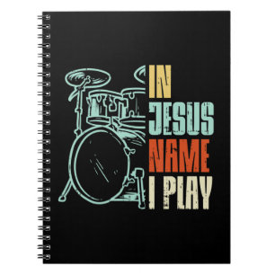 Jesus Name ich spiele Trommeln Gott trüben Musik C Notizblock