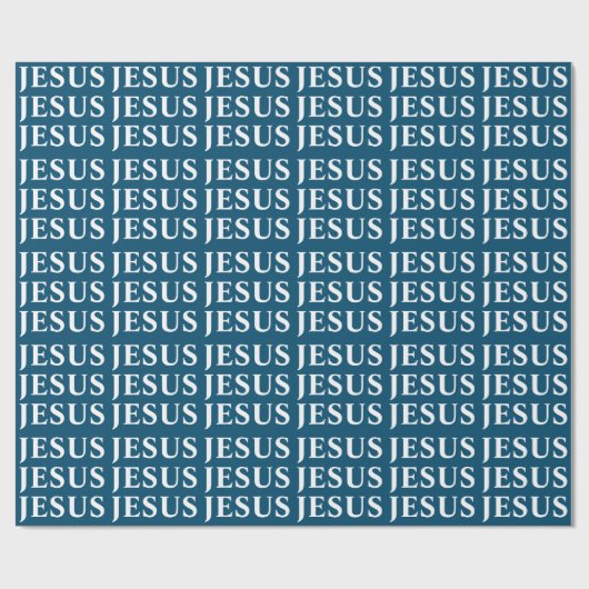 JESUS Name Pattern. Klassisch. Blau und Weiß. Mode Geschenkpapier (Flach)