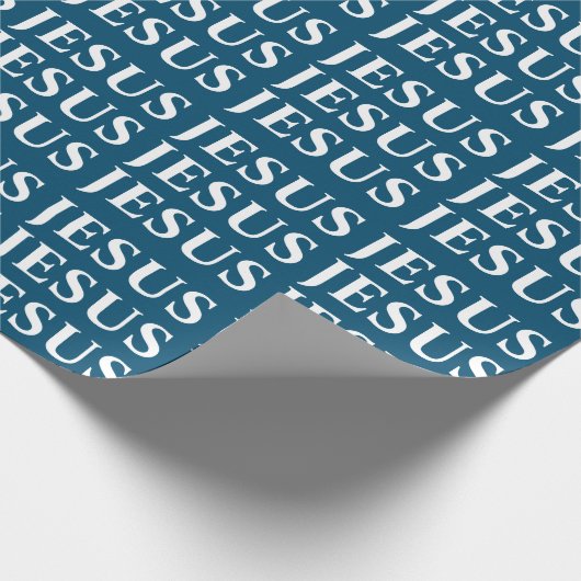JESUS Name Pattern. Klassisch. Blau und Weiß. Mode Geschenkpapier (Ecke)