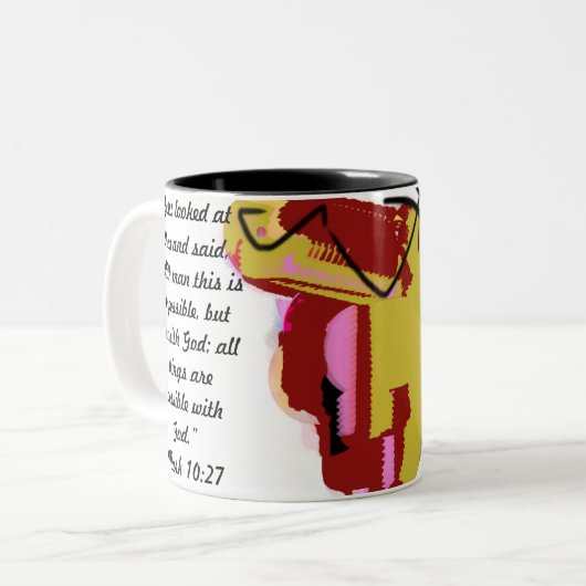 Jesus-Name Zweifarbige Tasse (Vorderseite Links)